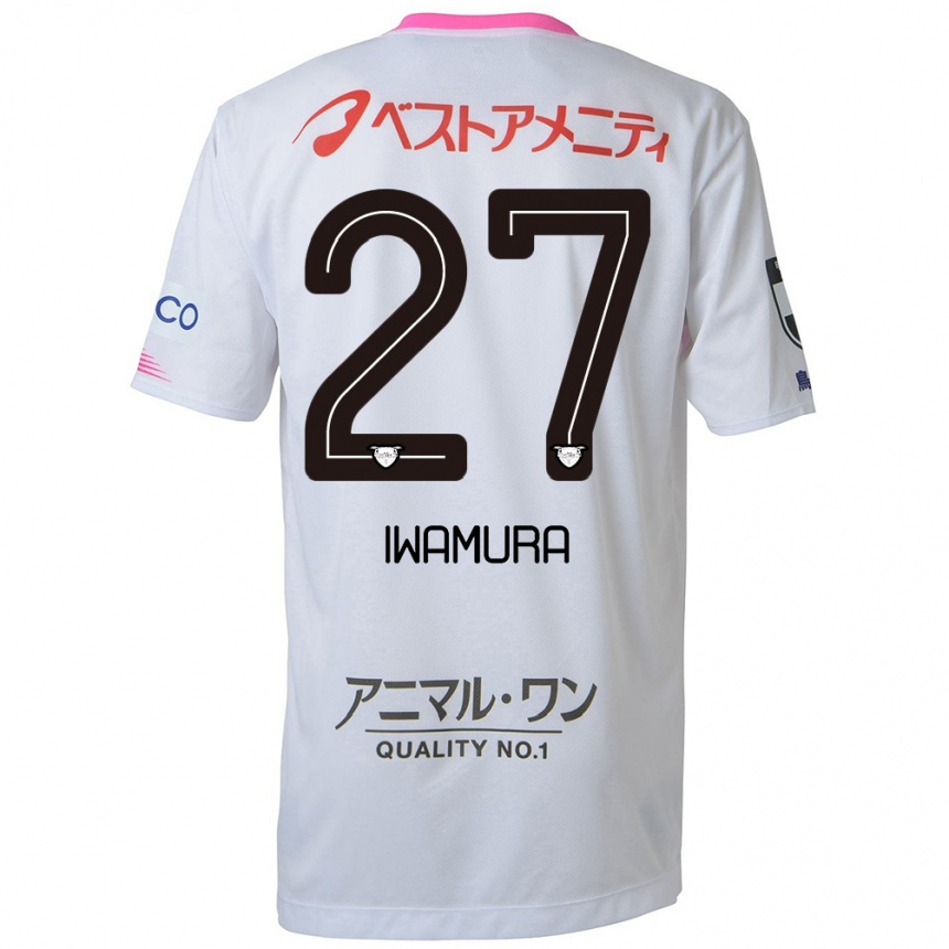 Femme Football Maillot Junnosuke Iwamura #27 Blanc Bleu Rose Tenues Extérieur 2024/25