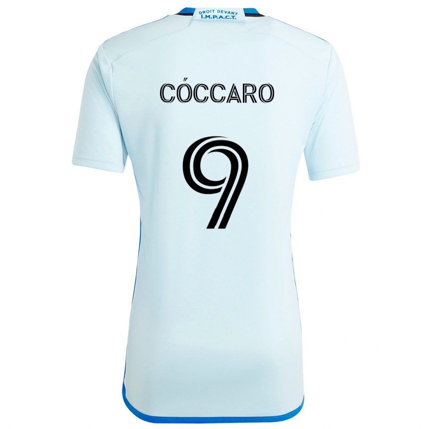 Femme Football Maillot Matías Cóccaro #9 Glace Bleue Tenues Extérieur 2024/25