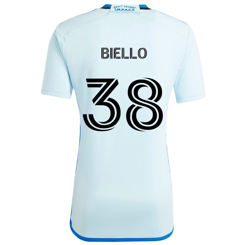 Femme Football Maillot Alessandro Biello #38 Glace Bleue Tenues Extérieur 2024/25