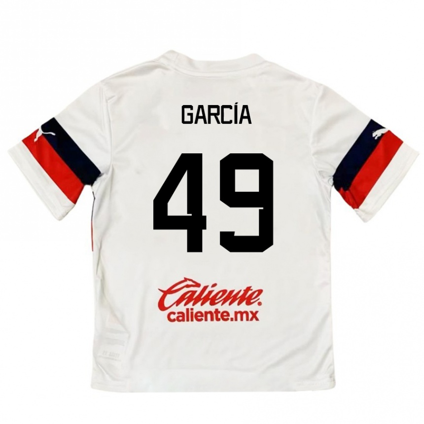 Femme Football Maillot Gilberto García #49 Blanc Rouge Tenues Extérieur 2024/25