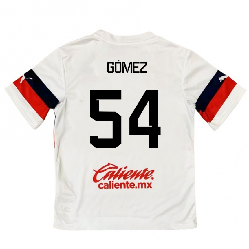 Femme Football Maillot Miguel Gómez #54 Blanc Rouge Tenues Extérieur 2024/25