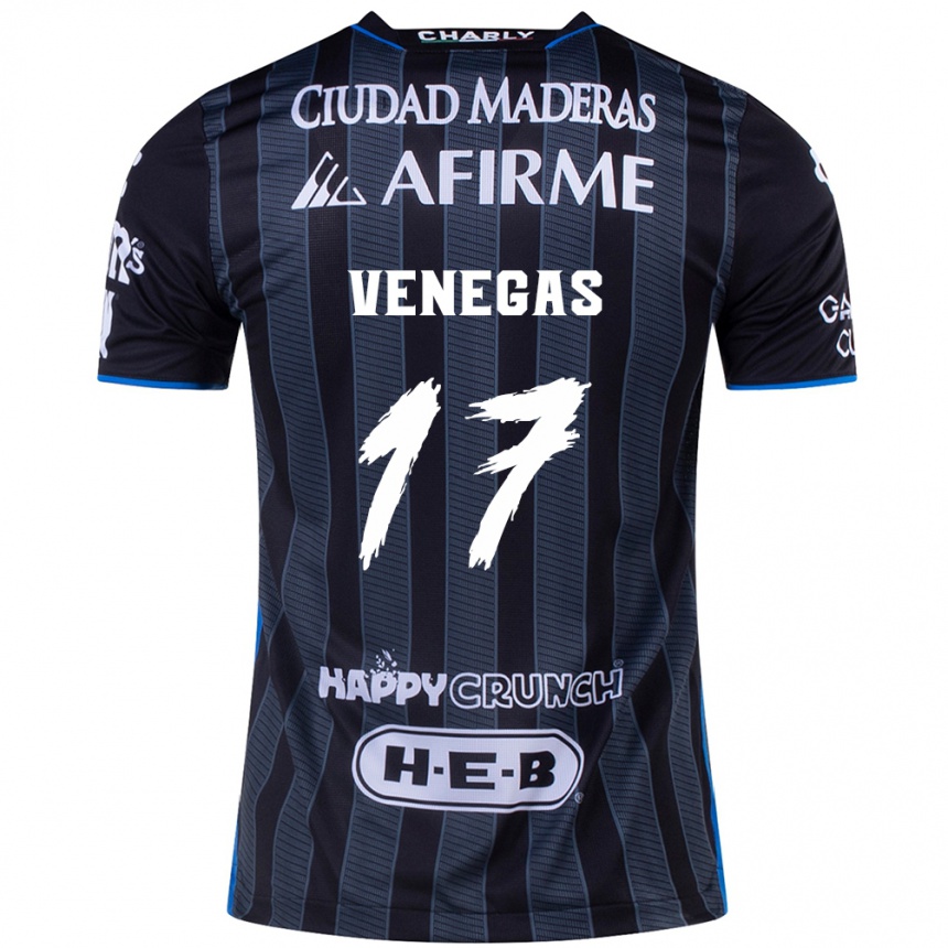 Femme Football Maillot Francisco Venegas #17 Blanc Noir Tenues Extérieur 2024/25