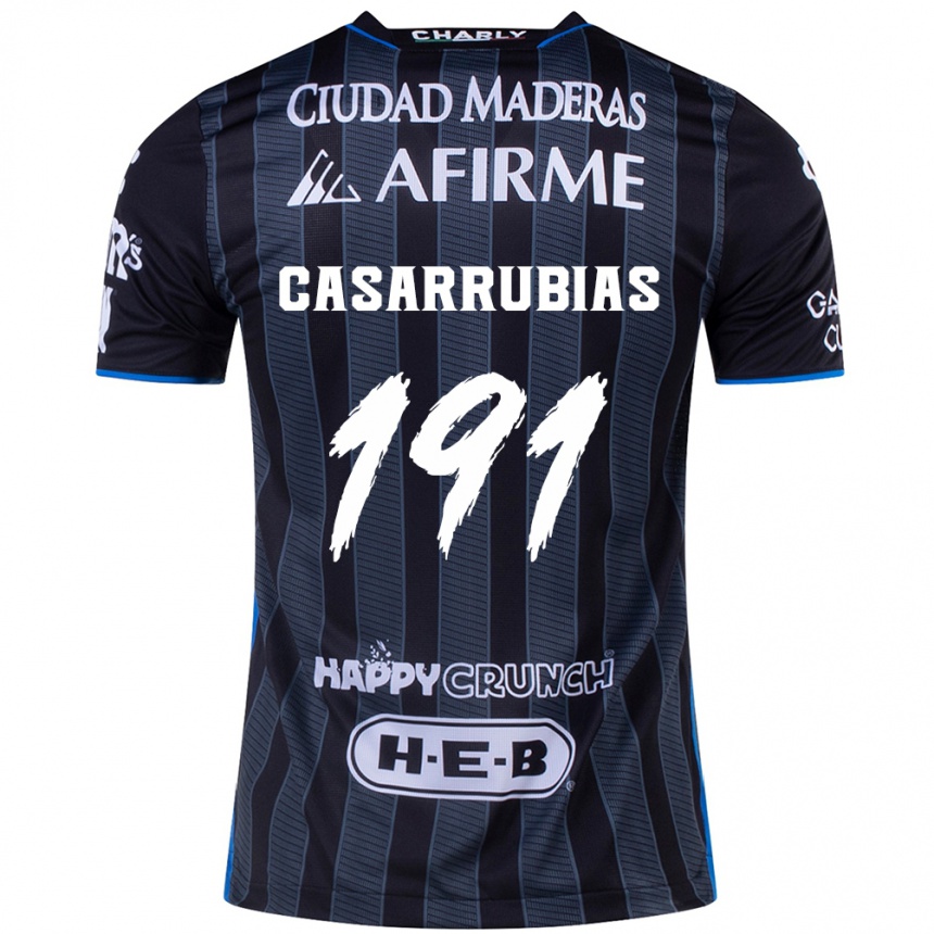 Femme Football Maillot Aaron Casarrubias #191 Blanc Noir Tenues Extérieur 2024/25