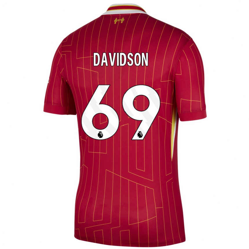 Enfant Football Maillot Josh Davidson #69 Rouge Jaune Blanc Tenues Domicile 2024/25