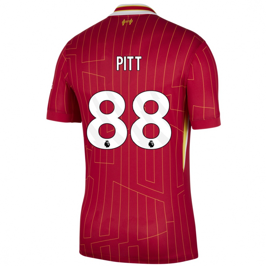 Enfant Football Maillot Lucas Pitt #88 Rouge Jaune Blanc Tenues Domicile 2024/25