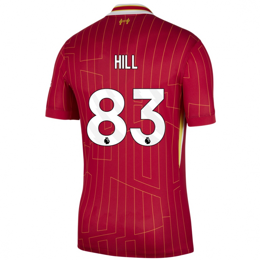 Enfant Football Maillot Thomas Hill #83 Rouge Jaune Blanc Tenues Domicile 2024/25