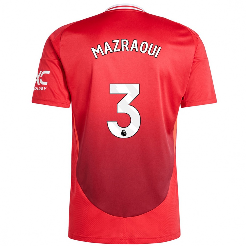 Enfant Football Maillot Noussair Mazraoui #3 Rouge Vif Tenues Domicile 2024/25