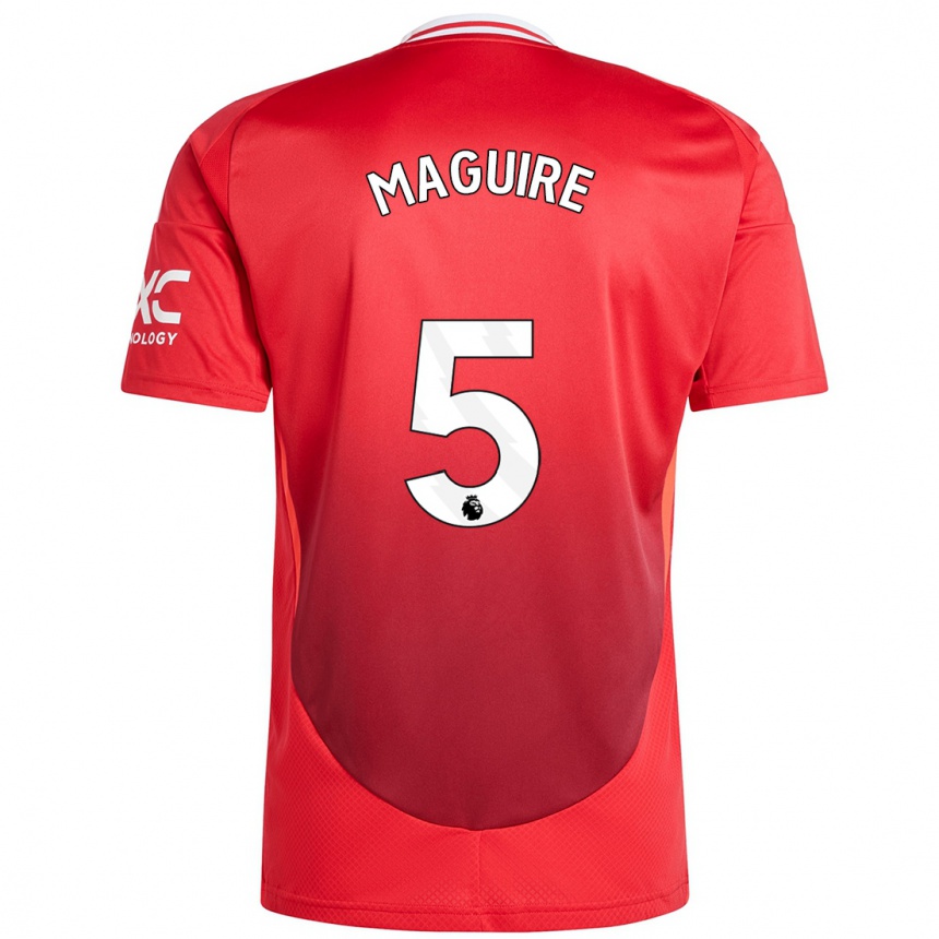 Enfant Football Maillot Harry Maguire #5 Rouge Vif Tenues Domicile 2024/25