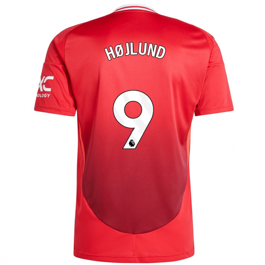 Enfant Football Maillot Rasmus Højlund #9 Rouge Vif Tenues Domicile 2024/25