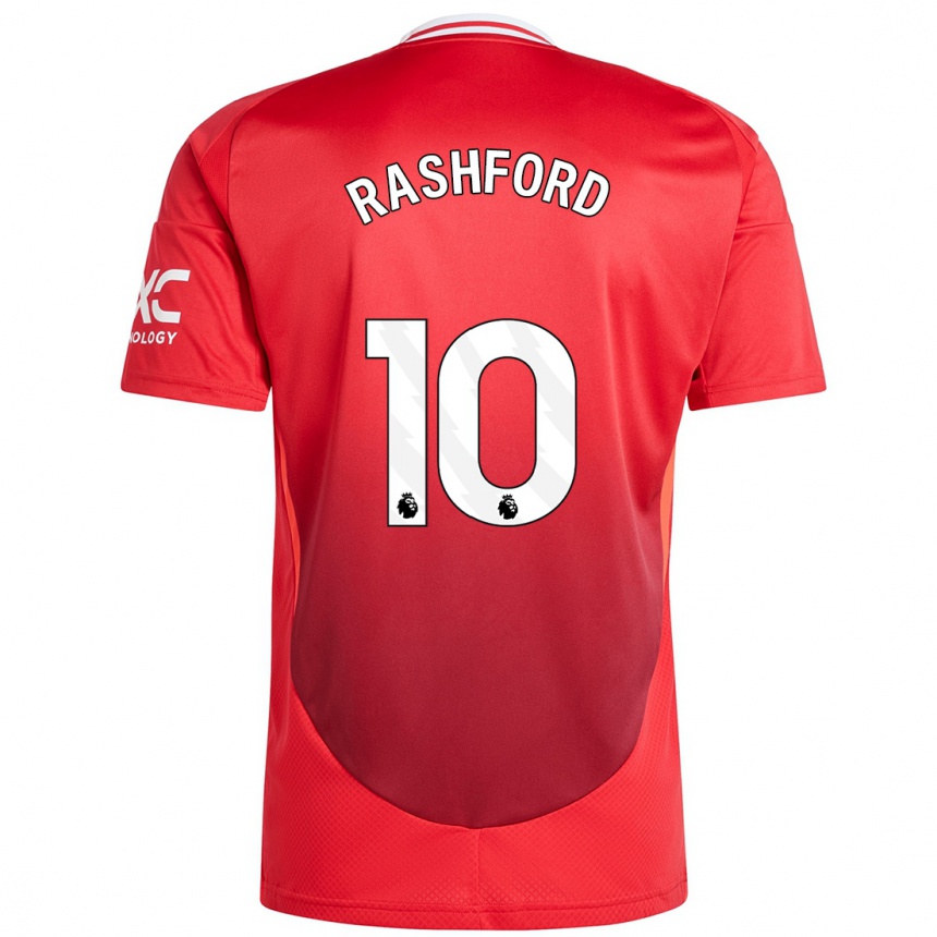 Enfant Football Maillot Marcus Rashford #10 Rouge Vif Tenues Domicile 2024/25