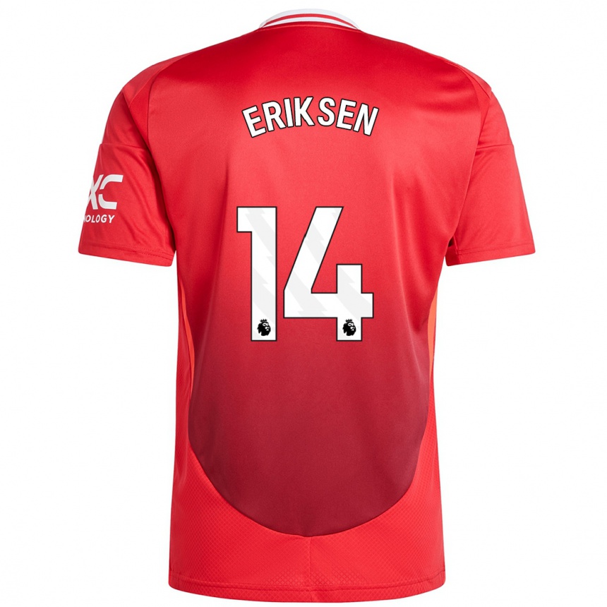 Enfant Football Maillot Christian Eriksen #14 Rouge Vif Tenues Domicile 2024/25