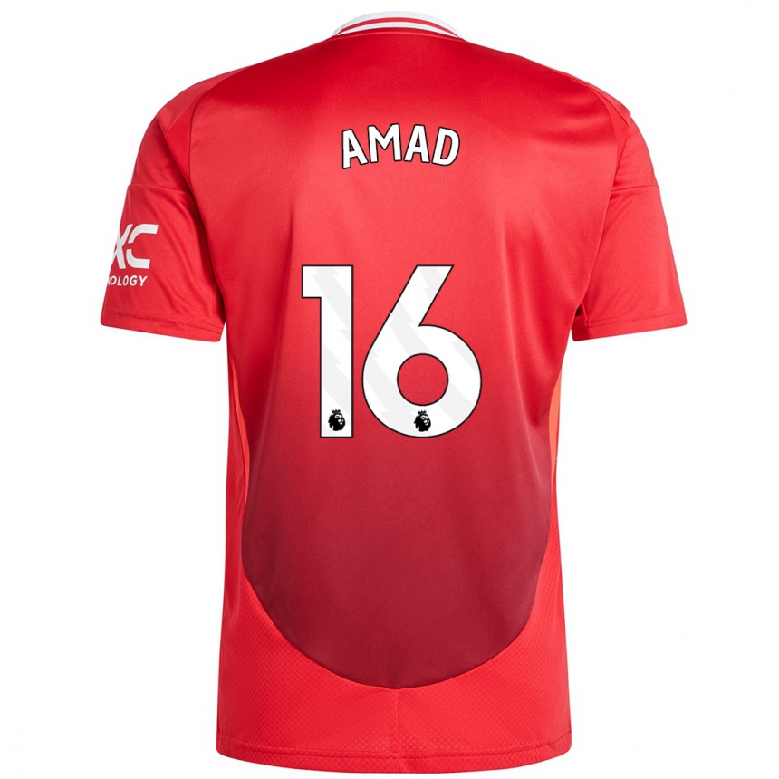 Enfant Football Maillot Amad Diallo #16 Rouge Vif Tenues Domicile 2024/25