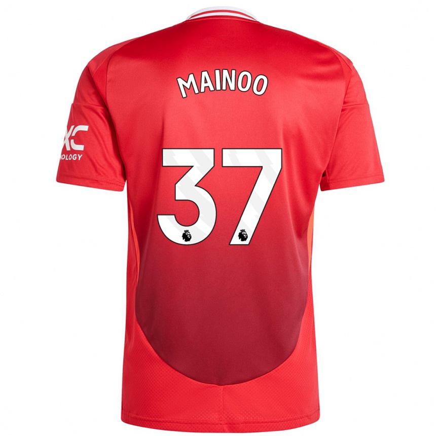 Enfant Football Maillot Kobbie Mainoo #37 Rouge Vif Tenues Domicile 2024/25