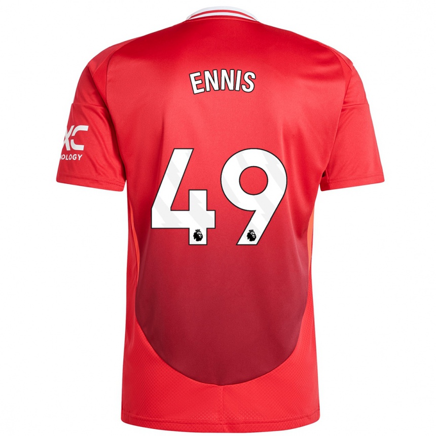 Enfant Football Maillot Ethan Ennis #49 Rouge Vif Tenues Domicile 2024/25