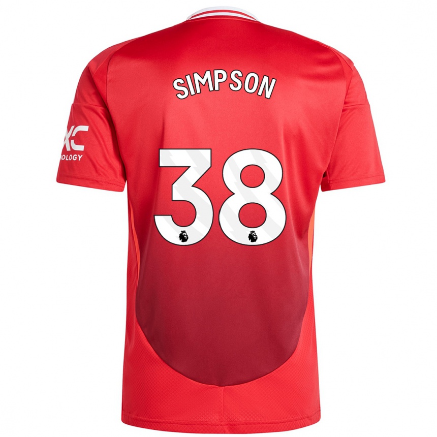 Enfant Football Maillot Jess Simpson #38 Rouge Vif Tenues Domicile 2024/25