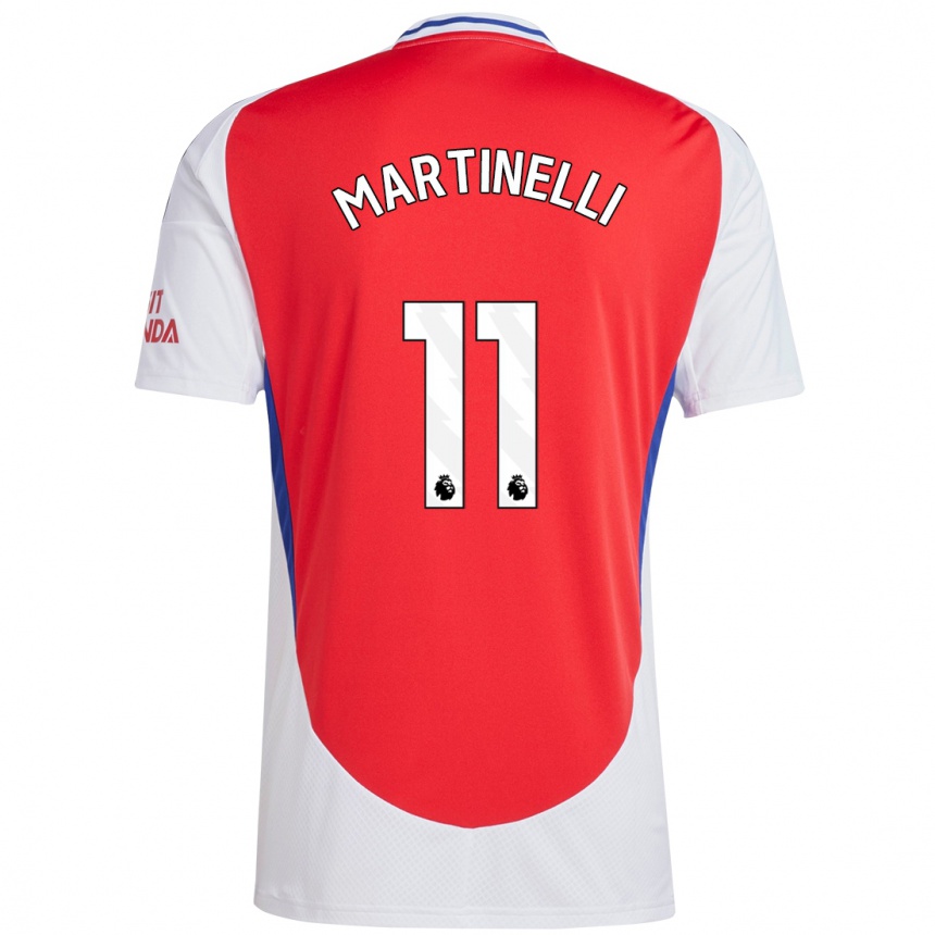 Enfant Football Maillot Gabriel Martinelli #11 Rouge Blanc Tenues Domicile 2024/25