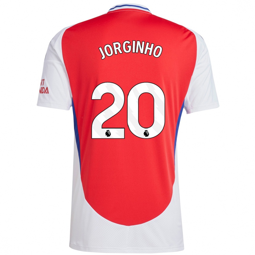 Enfant Football Maillot Jorginho #20 Rouge Blanc Tenues Domicile 2024/25