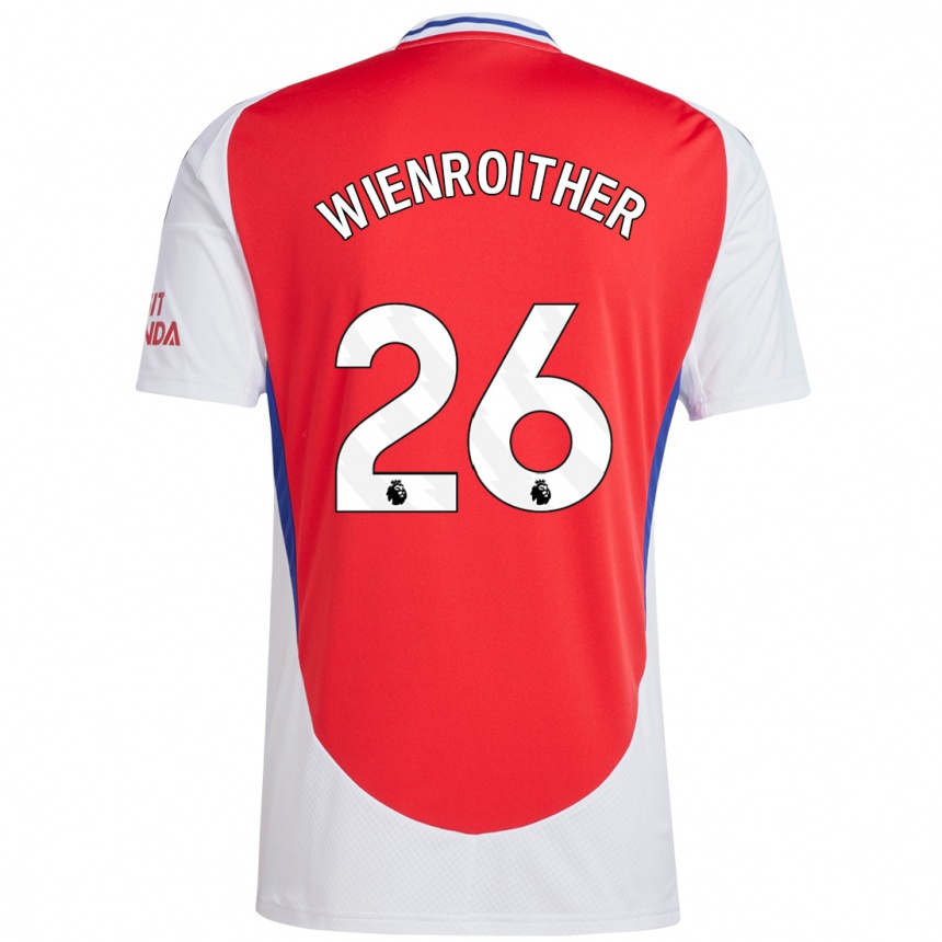 Enfant Football Maillot Laura Wienroither #26 Rouge Blanc Tenues Domicile 2024/25