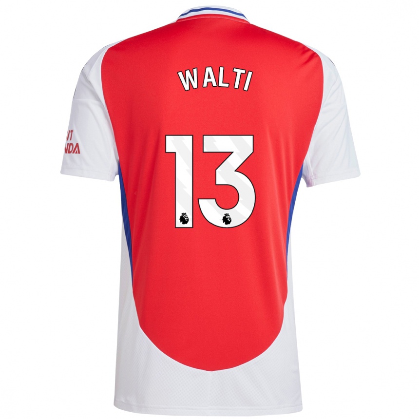 Enfant Football Maillot Lia Walti #13 Rouge Blanc Tenues Domicile 2024/25