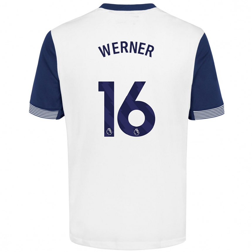 Enfant Football Maillot Timo Werner #16 Blanc Bleu Tenues Domicile 2024/25