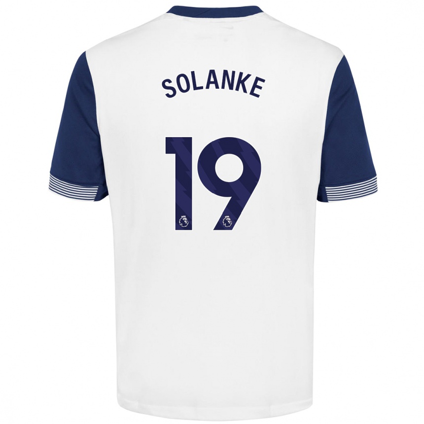 Enfant Football Maillot Dominic Solanke #19 Blanc Bleu Tenues Domicile 2024/25