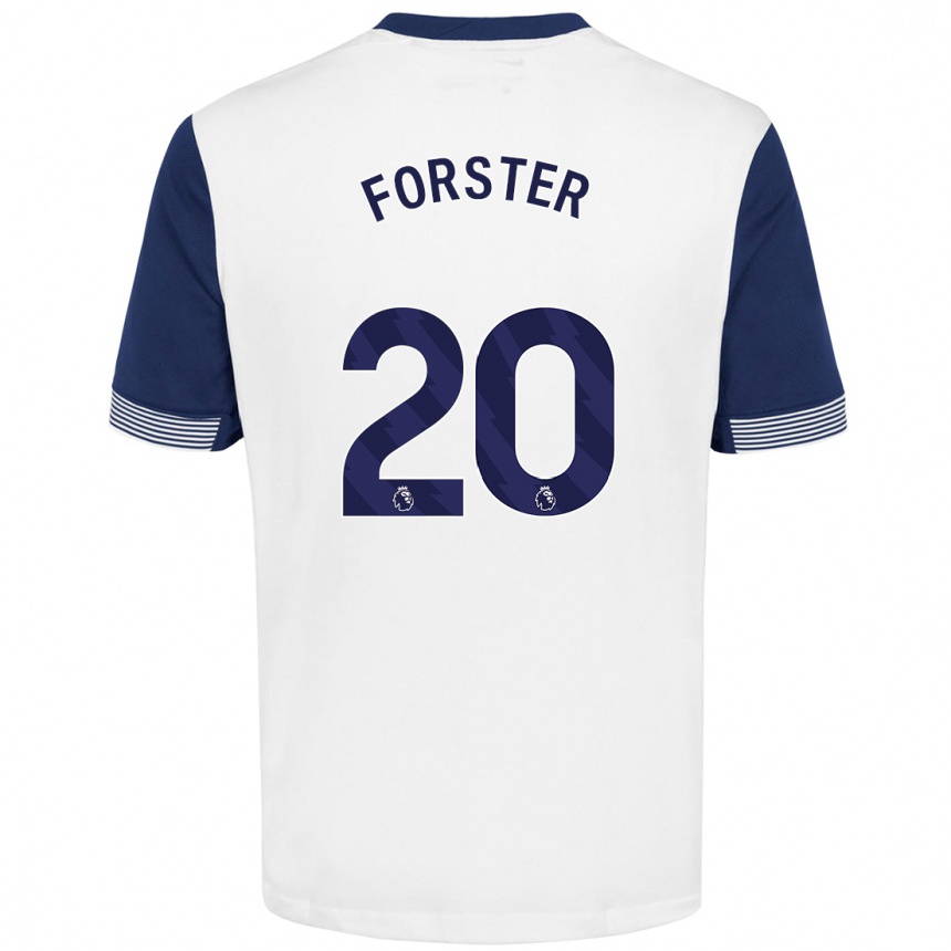 Enfant Football Maillot Fraser Forster #20 Blanc Bleu Tenues Domicile 2024/25