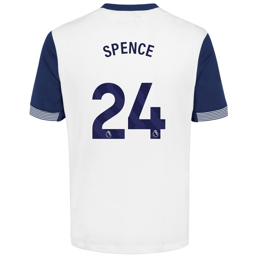 Enfant Football Maillot Djed Spence #24 Blanc Bleu Tenues Domicile 2024/25