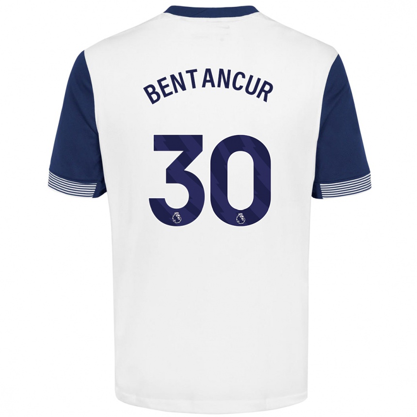 Enfant Football Maillot Rodrigo Bentancur #30 Blanc Bleu Tenues Domicile 2024/25