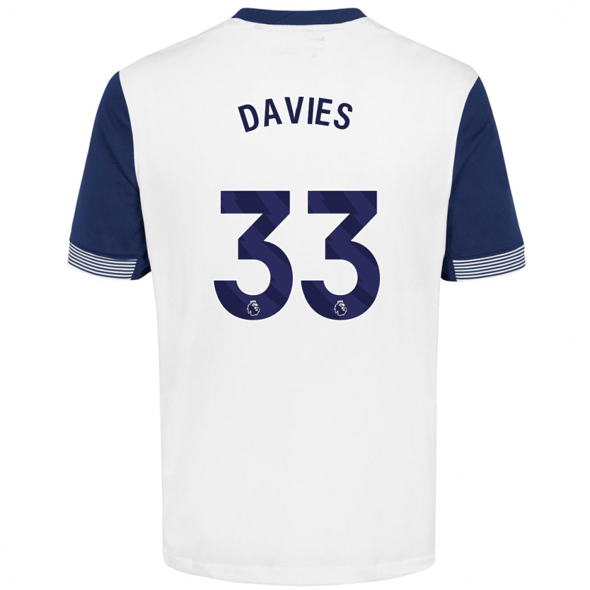 Enfant Football Maillot Ben Davies #33 Blanc Bleu Tenues Domicile 2024/25