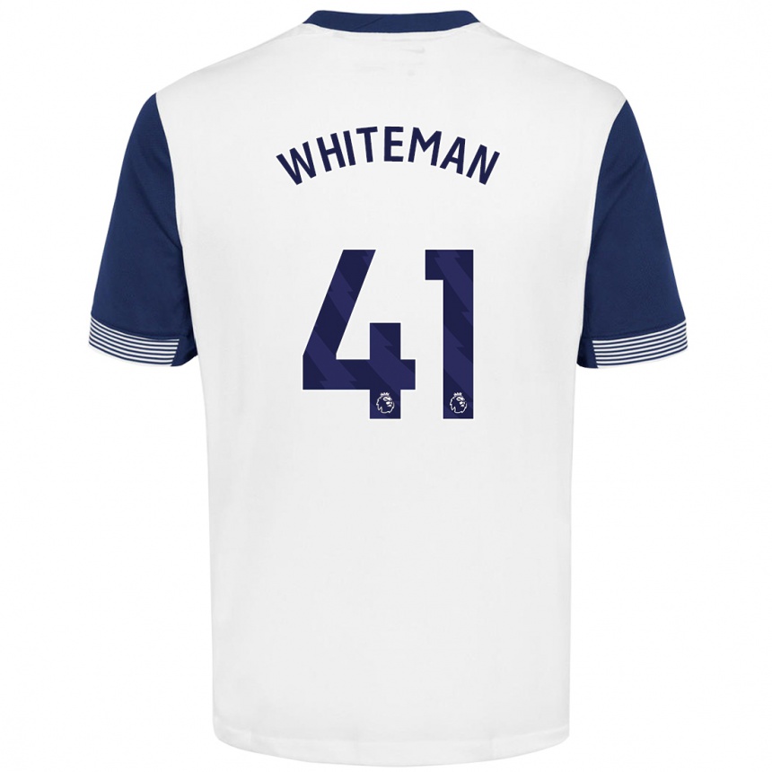 Enfant Football Maillot Alfie Whiteman #41 Blanc Bleu Tenues Domicile 2024/25