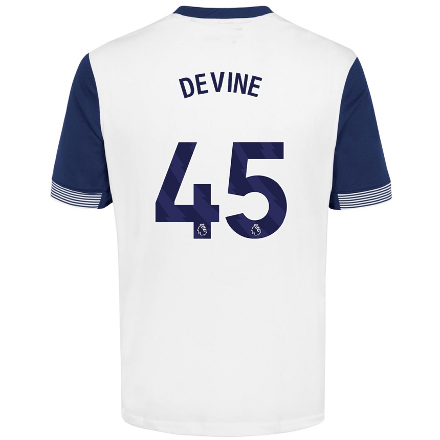 Enfant Football Maillot Alfie Devine #45 Blanc Bleu Tenues Domicile 2024/25