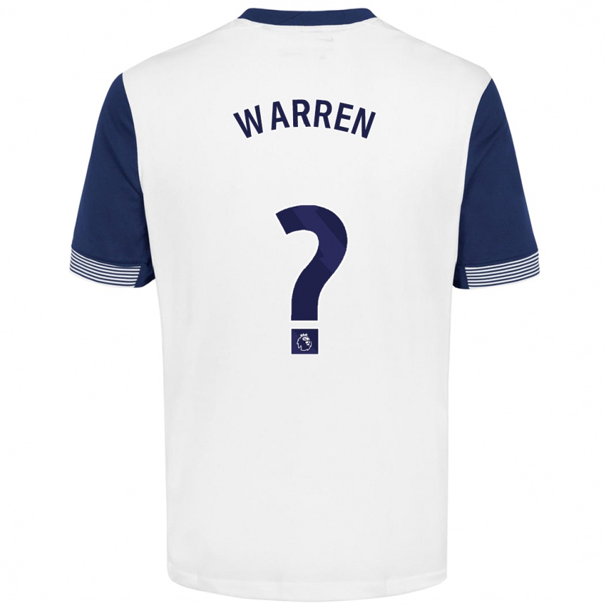 Enfant Football Maillot Charlie Warren #0 Blanc Bleu Tenues Domicile 2024/25