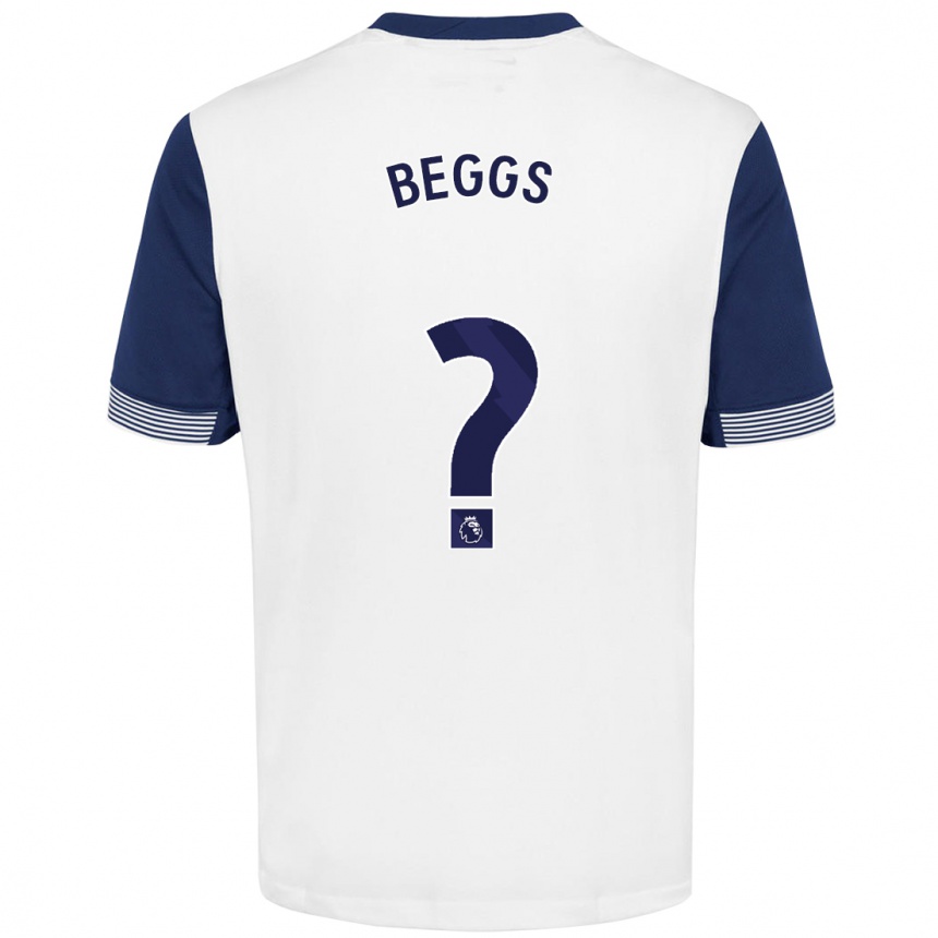 Enfant Football Maillot Jamel Beggs #0 Blanc Bleu Tenues Domicile 2024/25