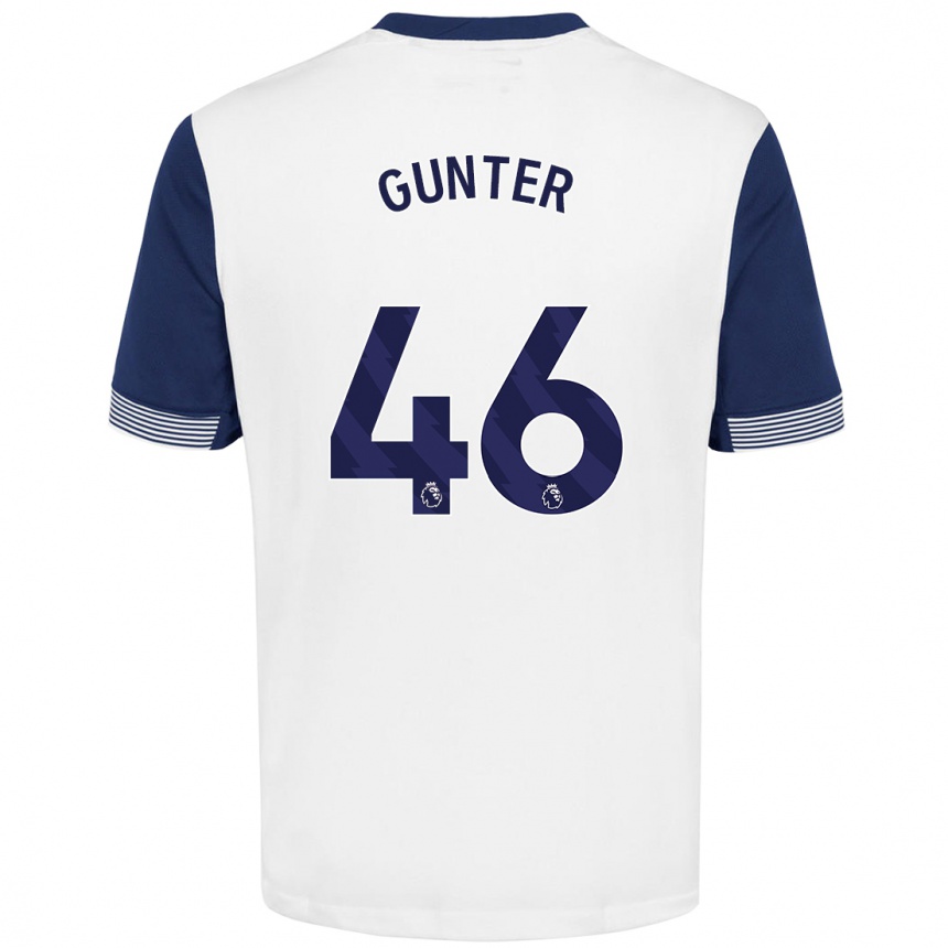 Enfant Football Maillot Luca Gunter #46 Blanc Bleu Tenues Domicile 2024/25