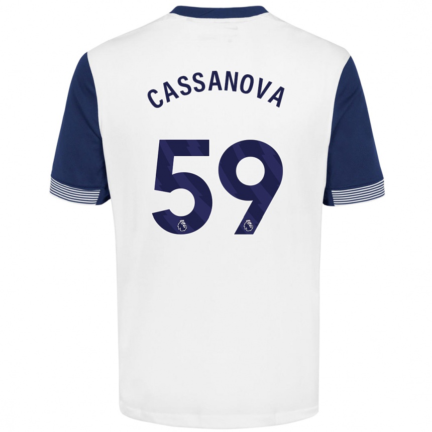 Enfant Football Maillot Dante Cassanova #59 Blanc Bleu Tenues Domicile 2024/25