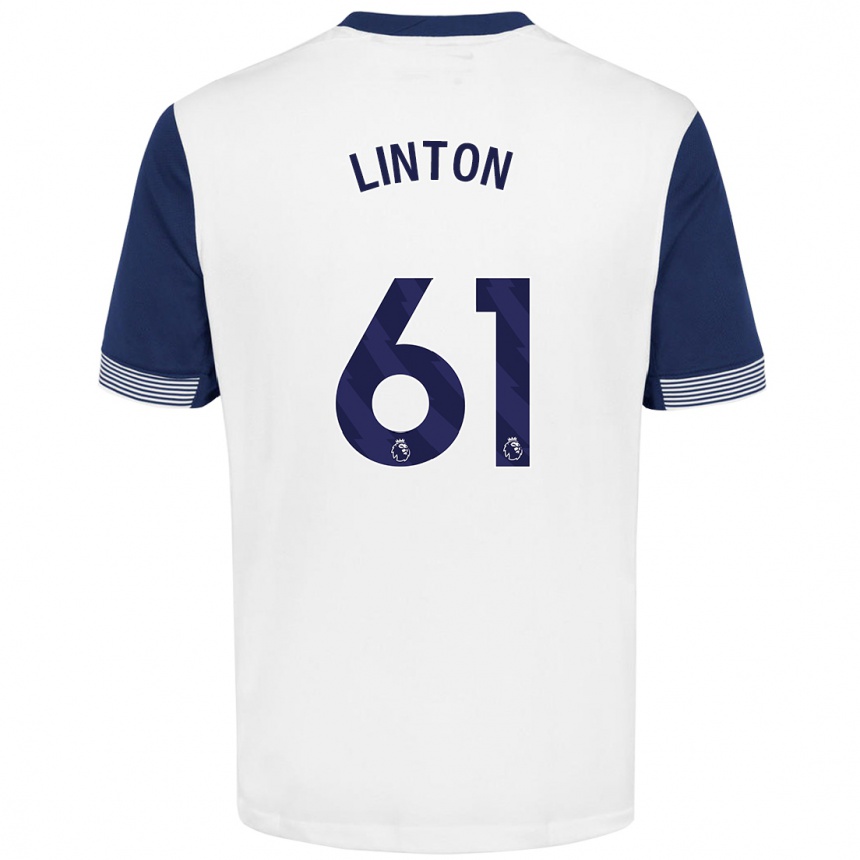 Enfant Football Maillot Jahziah Linton #61 Blanc Bleu Tenues Domicile 2024/25