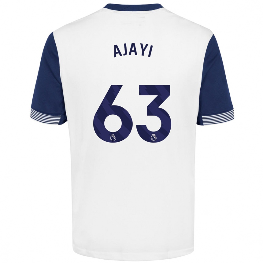 Enfant Football Maillot Damola Ajayi #63 Blanc Bleu Tenues Domicile 2024/25