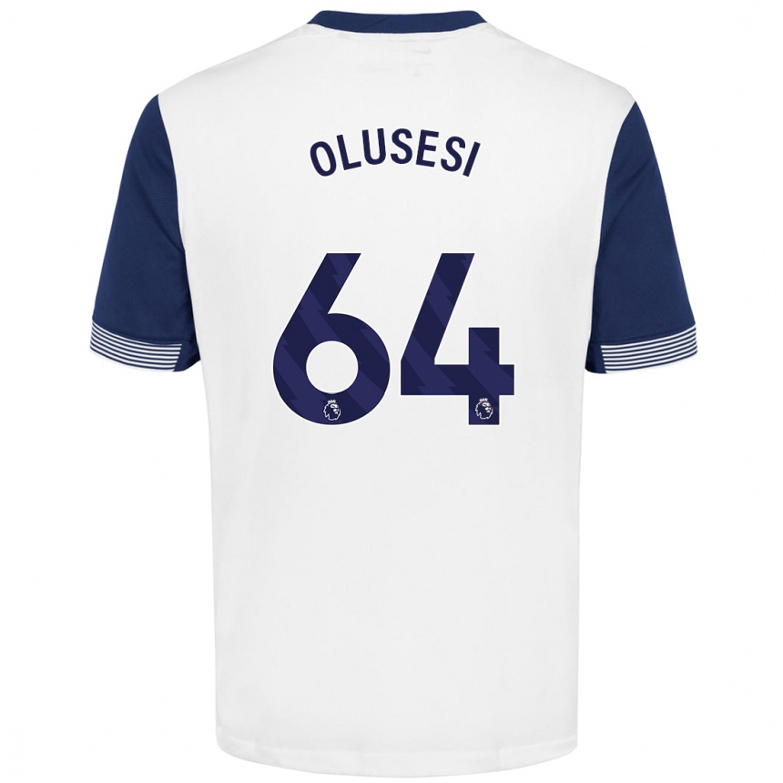 Enfant Football Maillot Callum Olusesi #64 Blanc Bleu Tenues Domicile 2024/25