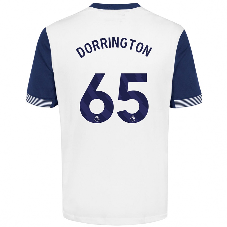 Enfant Football Maillot Alfie Dorrington #65 Blanc Bleu Tenues Domicile 2024/25