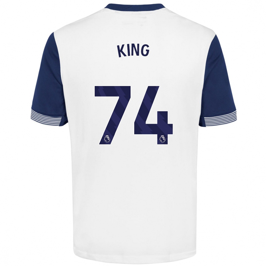 Enfant Football Maillot Maeson King #74 Blanc Bleu Tenues Domicile 2024/25