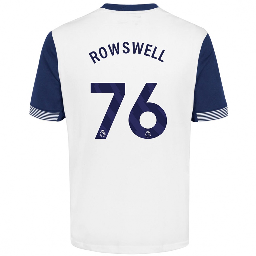 Enfant Football Maillot James Rowswell #76 Blanc Bleu Tenues Domicile 2024/25