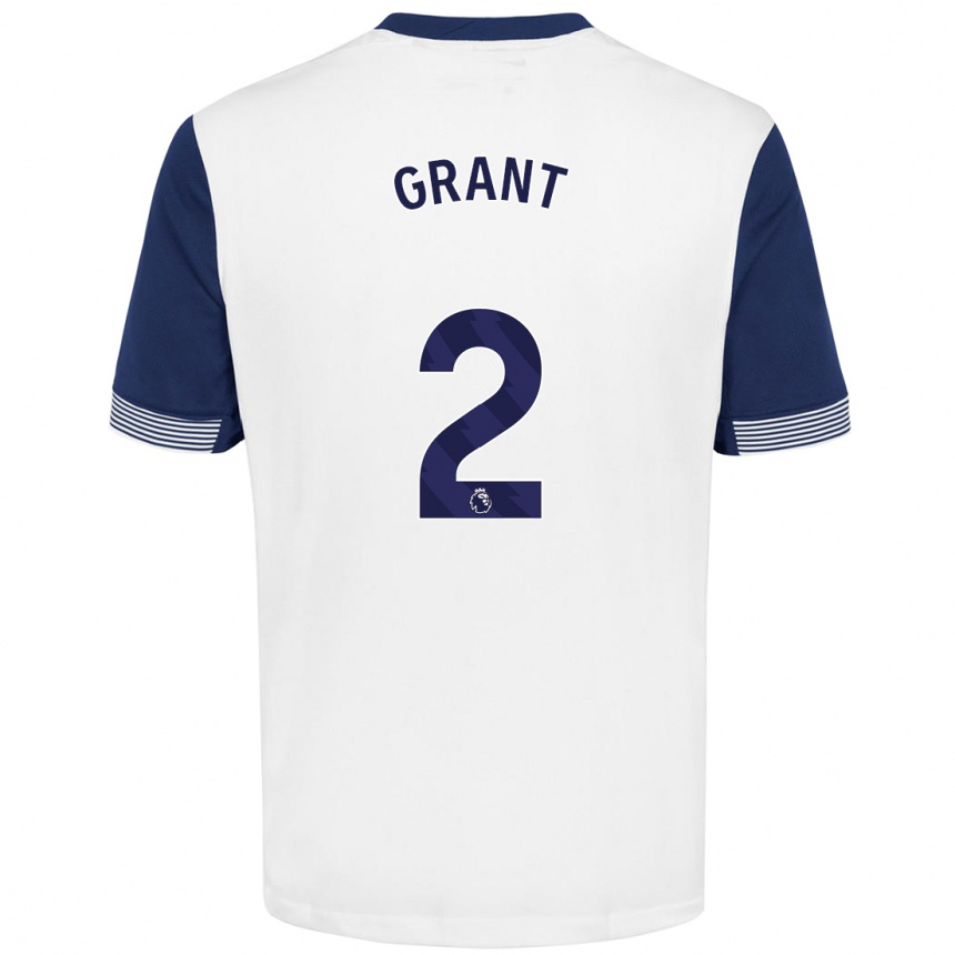 Enfant Football Maillot Charlotte Grant #2 Blanc Bleu Tenues Domicile 2024/25