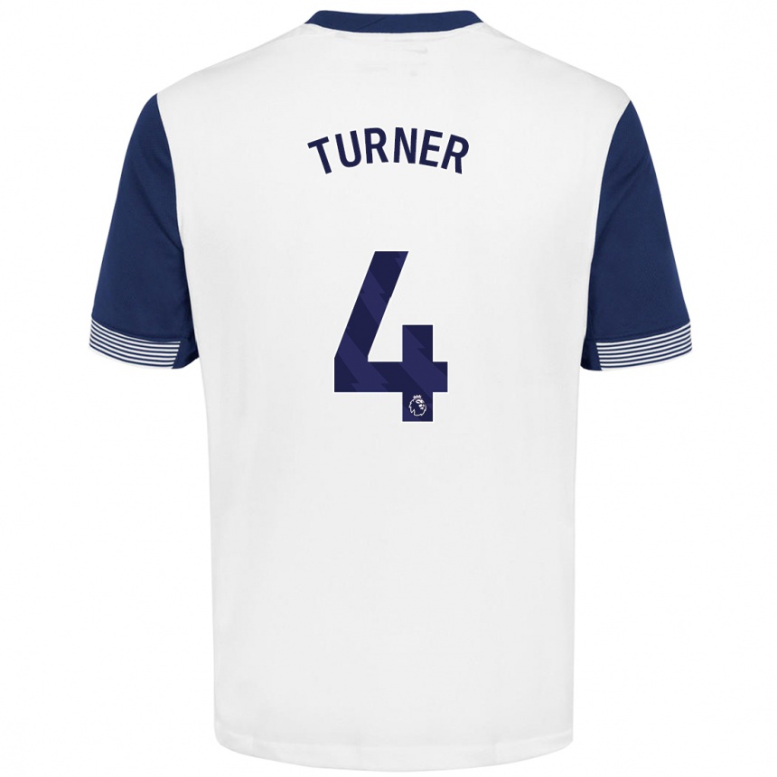 Enfant Football Maillot Amy Turner #4 Blanc Bleu Tenues Domicile 2024/25