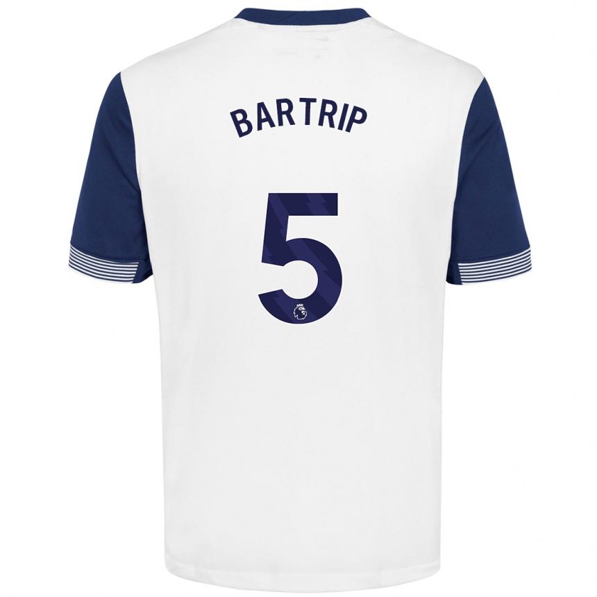 Enfant Football Maillot Molly Bartrip #5 Blanc Bleu Tenues Domicile 2024/25