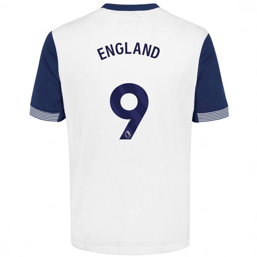 Enfant Football Maillot Bethany England #9 Blanc Bleu Tenues Domicile 2024/25