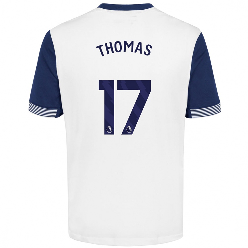 Enfant Football Maillot Martha Thomas #17 Blanc Bleu Tenues Domicile 2024/25