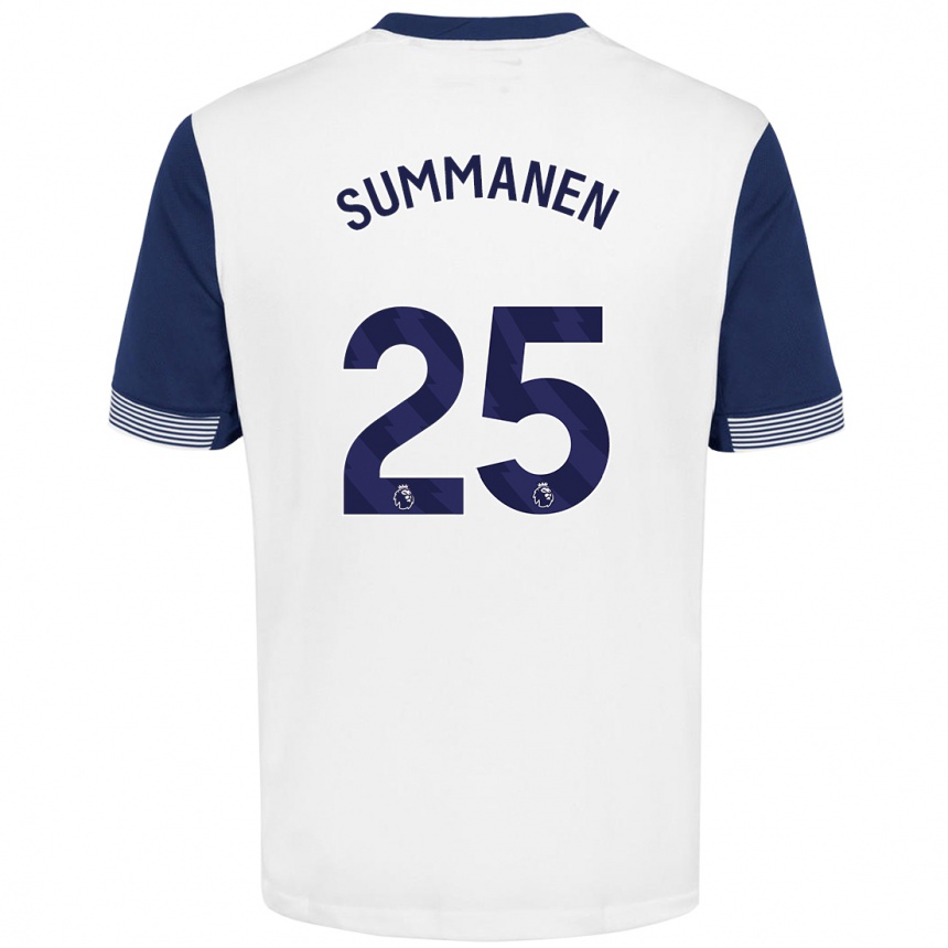 Enfant Football Maillot Eveliina Summanen #25 Blanc Bleu Tenues Domicile 2024/25