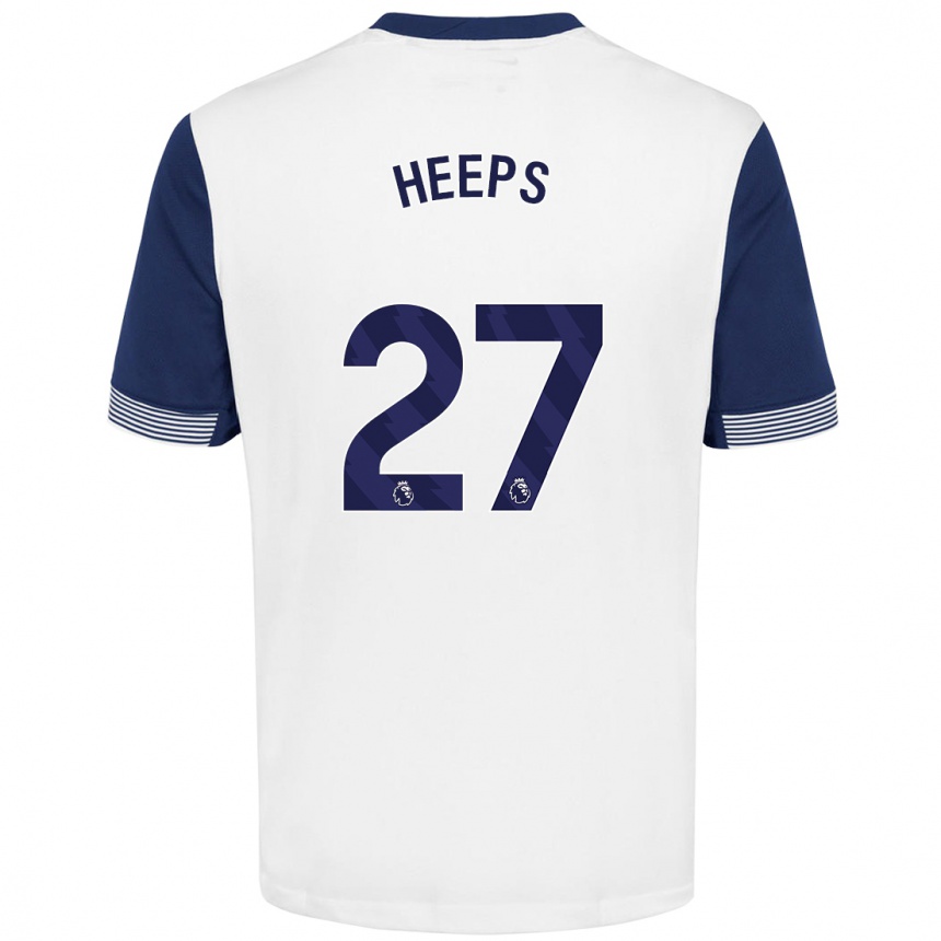 Enfant Football Maillot Eleanor Heeps #27 Blanc Bleu Tenues Domicile 2024/25