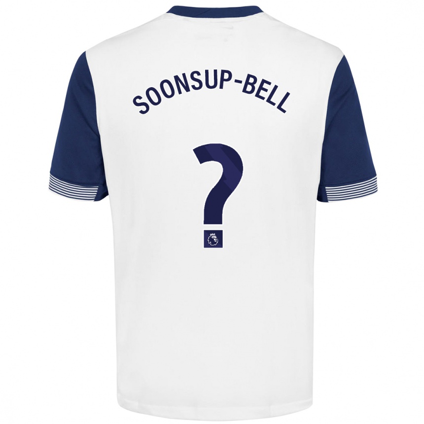 Enfant Football Maillot Jude Soonsup-Bell #0 Blanc Bleu Tenues Domicile 2024/25