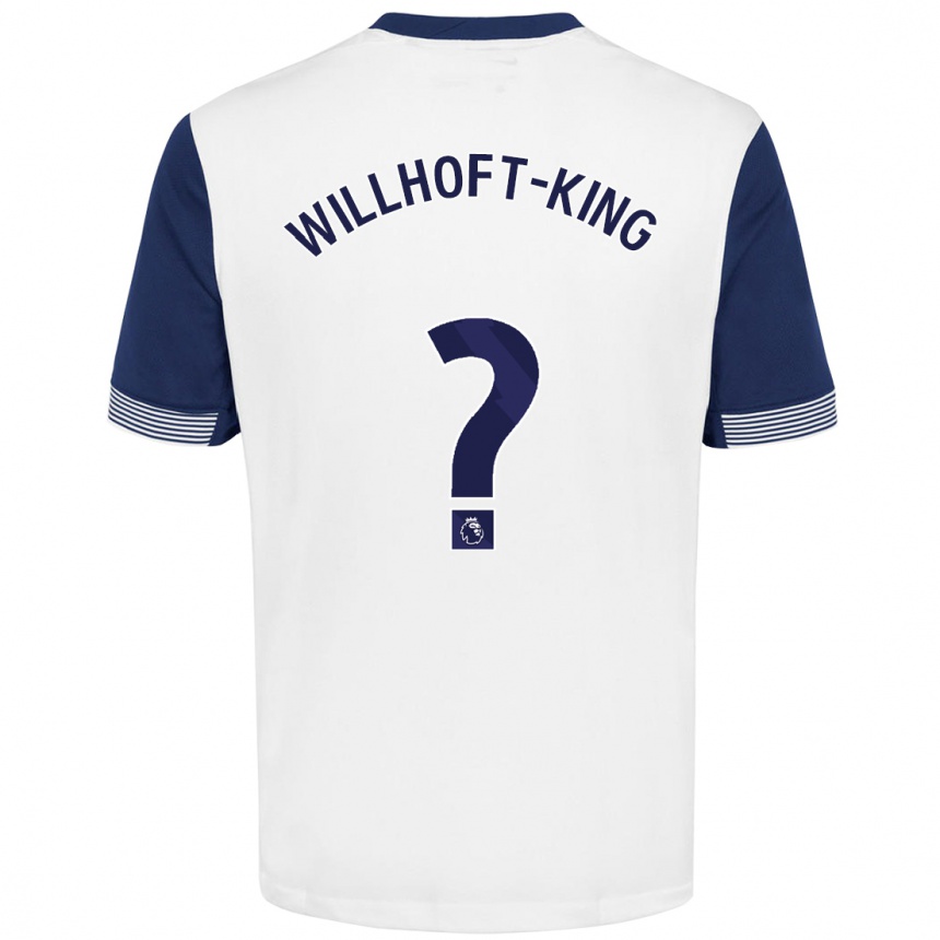 Enfant Football Maillot Han Willhoft-King #0 Blanc Bleu Tenues Domicile 2024/25